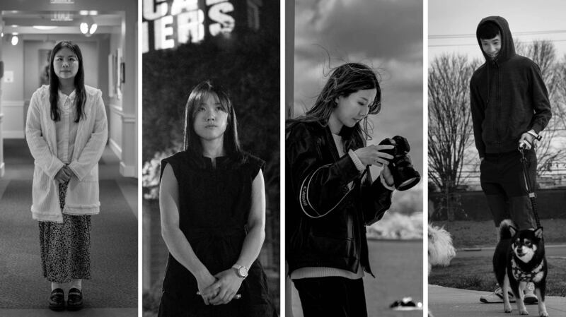 Hong Kong exiles, from left to right: Amity Chan, Frances Hui, Huen Lam, and Baggio Leung, in Washington, in 2024.