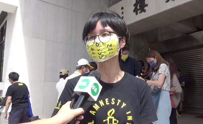 国际特赦组织台湾分会秘书长邱伊翎。(记者夏小华摄)