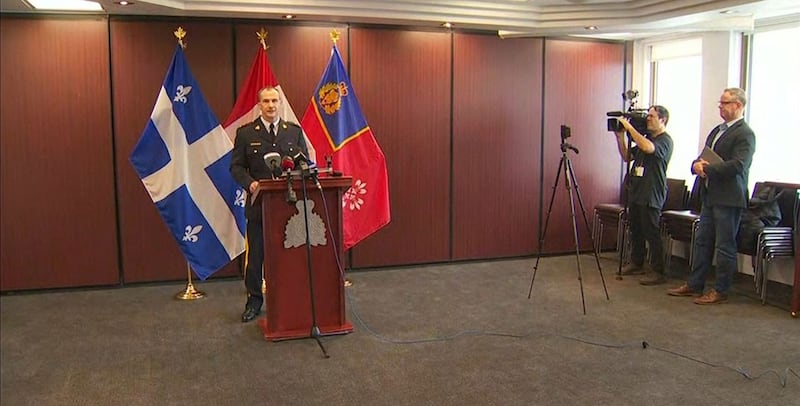 2022年11月14日,加拿大骑警督察波度因(David Beaudoin)公布,警方以间谍罪指控逮捕了一名华裔男子王跃生(音译)。警方指控他在受雇于魁北克水电公司(Hydro-Quebec)期间为中国政府窃取商业机密。(美联社视频截图)