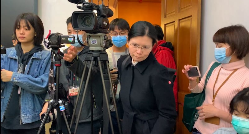 李净瑜18日单枪匹马在台北召开记者会。(记者夏小华摄)