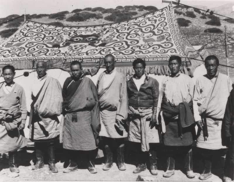 Tibetan guerrilla army leaders at Mustang, Nepal, where they were based from 1960-1974, seen in an undated photo.