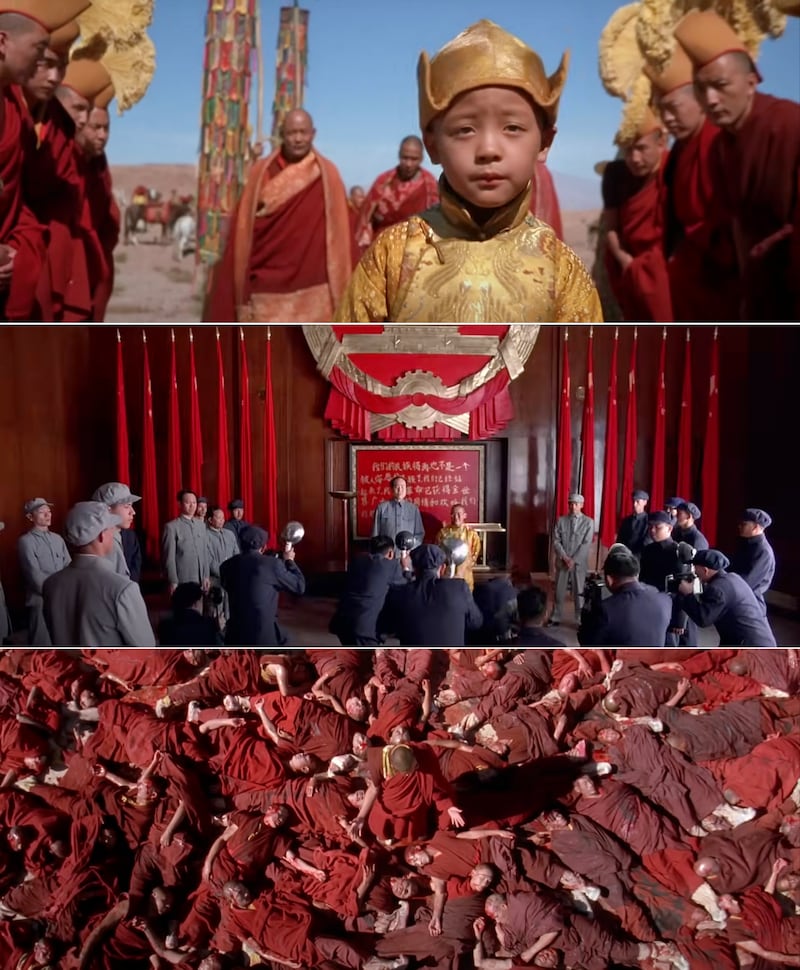 Images from Martin Scorsese’s 1997 Oscar-nominated film Kundun, which chronicles the early life of the Tibetan spiritual leader, from his discovery as the 14th Dalai Lama as a young child in Tibet to his escape into exile in India at age 23 following the 1959 Tibetan uprising against Chinese rule.